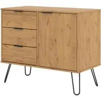 Avoch Wooden Sideboard with 1 Door 3 Drawers - Oak