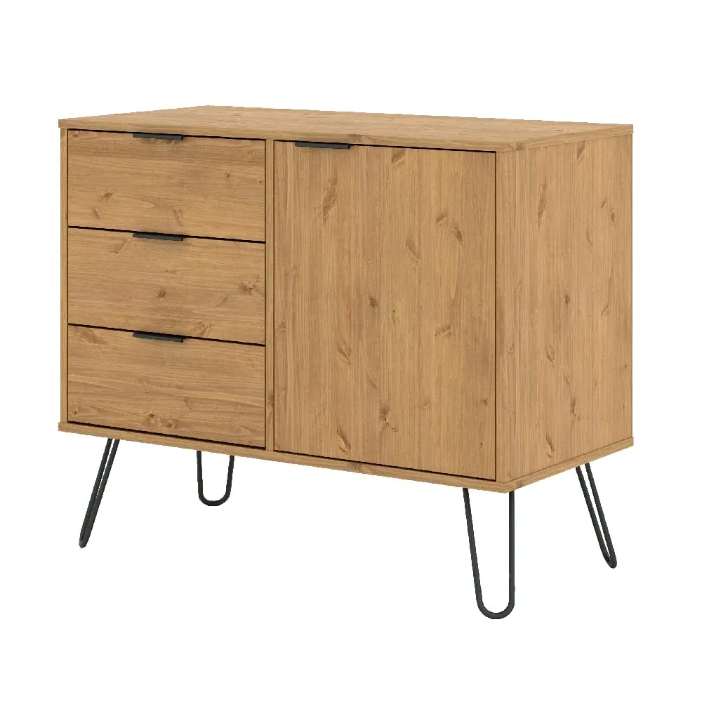 Avoch Wooden Sideboard with 1 Door 3 Drawers - Oak