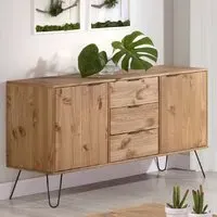 Avoch Wooden Sideboard with 2 Doors 3 Drawers - Oak