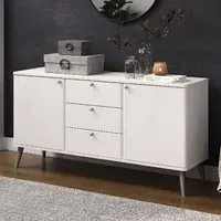 Avoch Wooden Sideboard with 2 Doors 3 Drawers - White