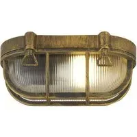 Avon Clear Glass Bulkhead Outdoor Light - Gold