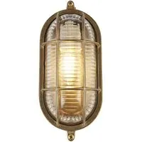 Avon Oval Outdoor Light - Brass, Ribbed Glass