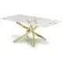 Avon Rectangular Coffee Table - White Marble Effect, Gold
