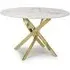 Avon Round Dining Table - White Marble Effect, Gold