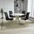 Avon Round Dining Table with 4 Justin Black Chairs - Gold