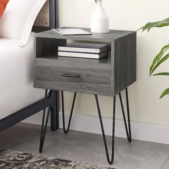 Avon Side Table with 1 Drawer - Slate Grey image
