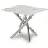 Avon Square End Table - White Marble Effect, Chrome