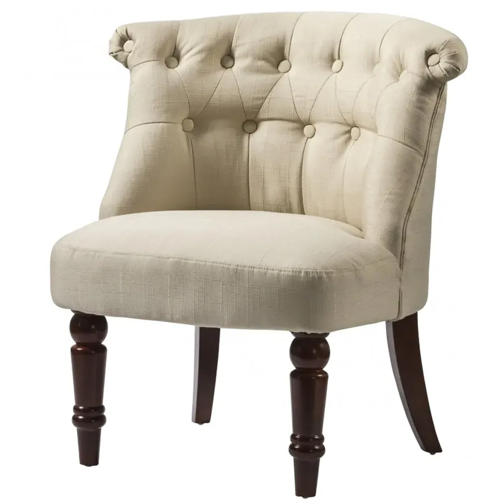 Avondale Accent Chair with Wooden Legs - Beige, Fabric image
