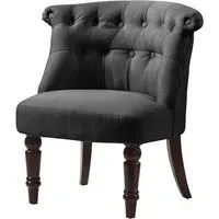 Avondale Accent Chair with Wooden Legs - Black, Fabric