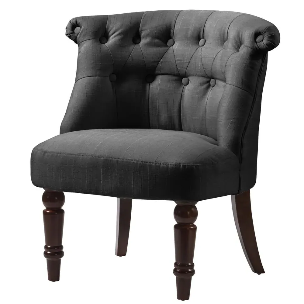 Avondale Accent Chair with Wooden Legs - Black, Fabric