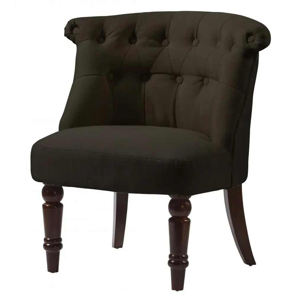 Avondale Accent Chair with Wooden Legs - Brown, Fabric