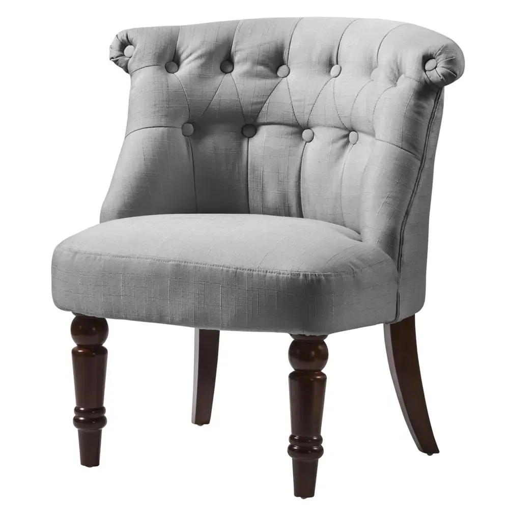 Avondale Accent Chair with Wooden Legs - Grey, Fabric