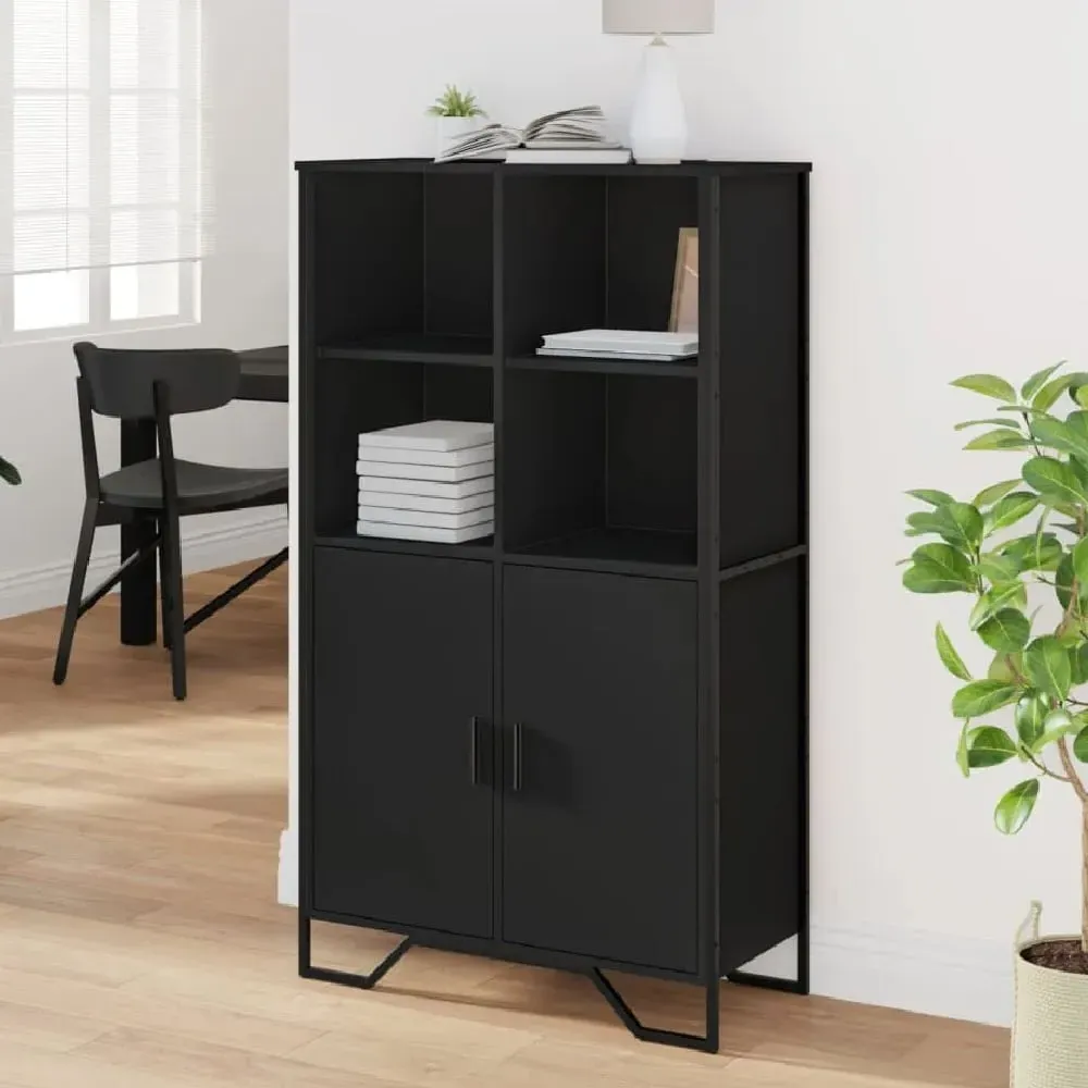 Avondale Highboard with 2 Doors - Black, Engineered Wood