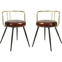 Avondale Leather Stools with Metal Legs - Red, Leather