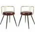 Avondale Leather Stools with Metal Legs - Red, Leather