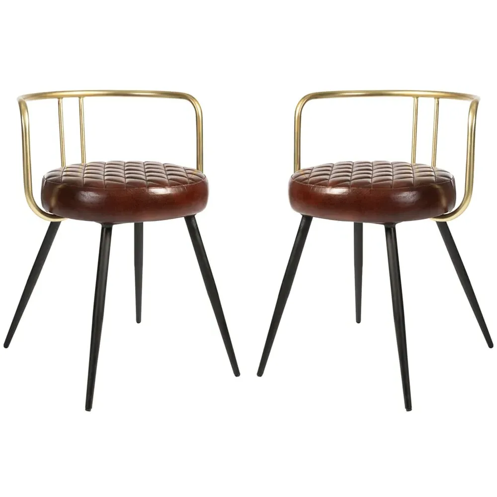 Avondale Leather Stools with Metal Legs - Red, Leather image