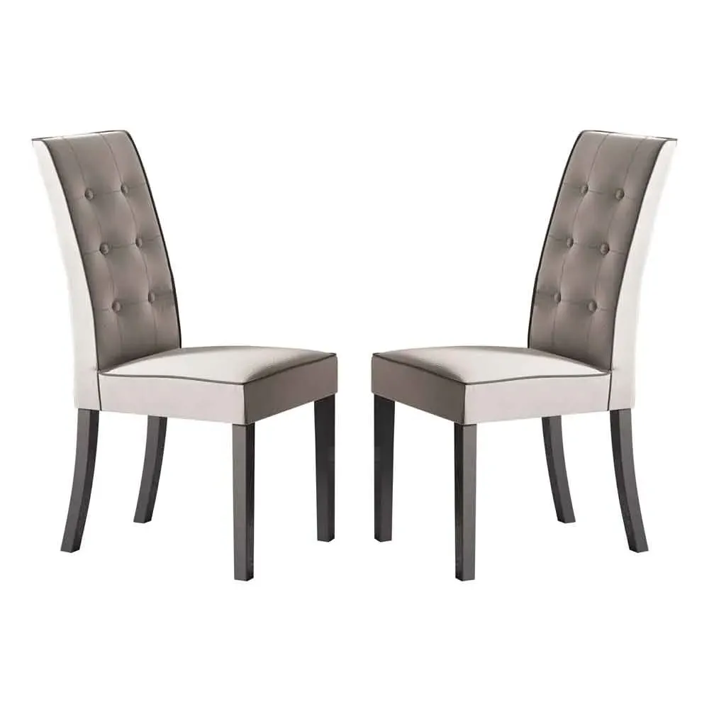 Avora Dining Chair with Button-Tufted Back (Pair) - Grey, Fabric product