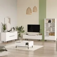 Avoris Living Room Furniture Set with Bookcase - White alternate view