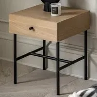 Axamer Bedside Cabinet with Drawer - Natural Wood