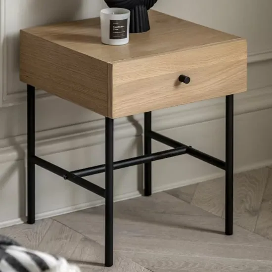 Axamer Bedside Cabinet with Drawer - Natural Wood image