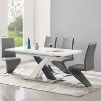 Axara Extendable Dining Table with 4 Summer Chairs - Grey