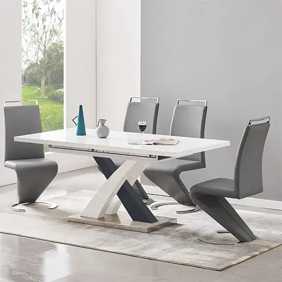 Axara Extendable Dining Table with 4 Summer Chairs - Grey