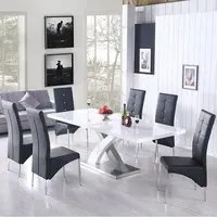 Axara Extendable Dining Table with 6 Vesta Chairs - Grey