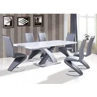 Axara Extendable Dining Table with 8 Summer Chairs - Grey