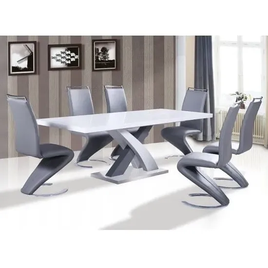 Axara Extendable Dining Table with 8 Summer Chairs - Grey