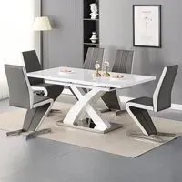 Axara Large Extendable Dining Table with 6 Gia Chairs - White