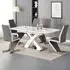 Axara Large Extendable Dining Table with 6 Gia Chairs - White
