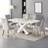 Axara Large Extendable Dining Table with 6 Imperial Chairs - White