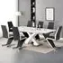 Axara Large Extendable Dining Table with 8 Gia Chairs - White