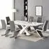 Axara Large Extendable Dining Table with 8 Gia Chairs - White