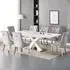 Axara Large Extendable Dining Table with 8 Imperial Chairs - White, Grey