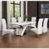 Axara Large Extendable Dining Table with 8 Vesta Chairs - Grey