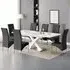 Axara Large Extendable Dining Table with 8 Vesta Chairs - White, Black