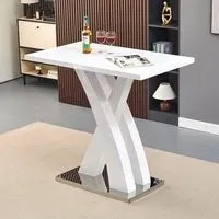 Axara Rectangular Bar Table - White, MDF