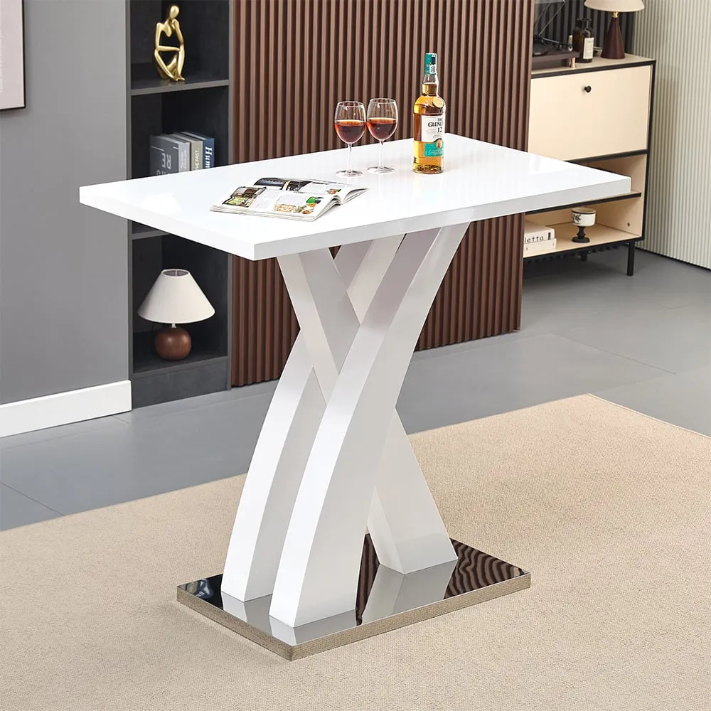 Axara Rectangular Bar Table - White, MDF image