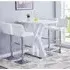 Axara Rectangular Bar Table with 4 Candid Stools - White, MDF