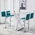 Axara Rectangular Bar Table with 4 Copez Stools - White, MDF