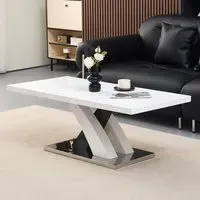 Axara Rectangular Coffee Table - White, High Gloss