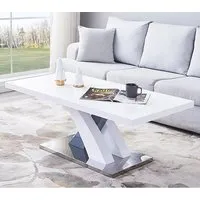 Axara Rectangular Coffee Table - White, High Gloss
