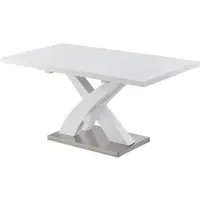 Axara Small Extendable Dining Table - White, High Gloss