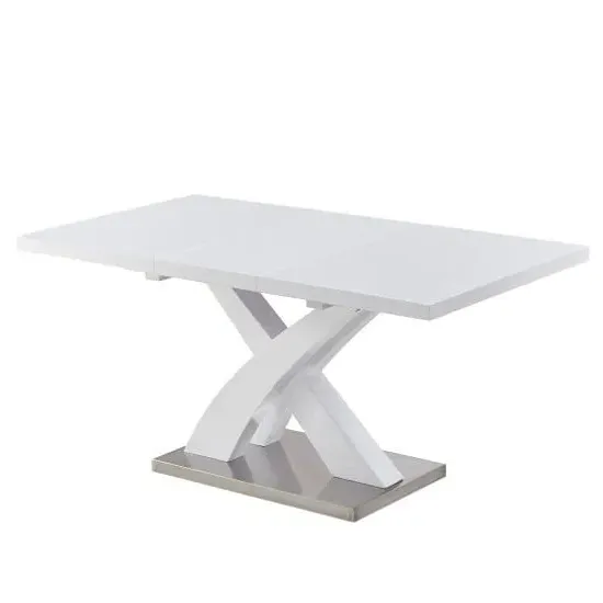 Axara Small Extendable Dining Table - White, High Gloss image