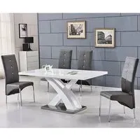 Axara Small Extendable Dining Table with 4 Vesta Chairs - White