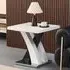 Axara Square Lamp Table - White, High Gloss