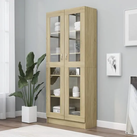 Axtan Display Cabinet with 2 Doors - Sonoma Oak image