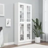 Axtan Display Cabinet with 2 Doors - White, Engineered Wood