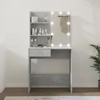 Axten Dressing Table with LED Lights - Concrete Effect
